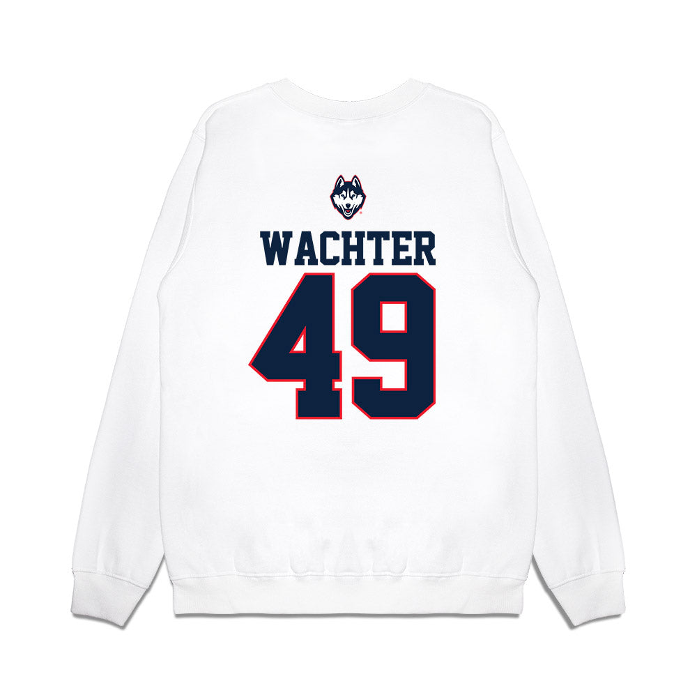 UConn - NCAA Baseball : Nater Wachter - USA Raglan Premium Crewneck Sweatshirt-1