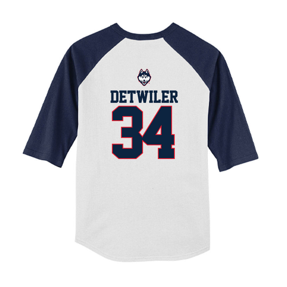 UConn - NCAA Baseball : Bryce Detwiler - USA Raglan Youth Raglan T-Shirt-1
