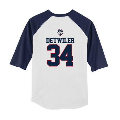 UConn - NCAA Baseball : Bryce Detwiler - USA Raglan Youth Raglan T-Shirt-1