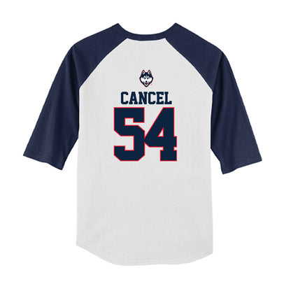 UConn - NCAA Baseball : Chris Cancel - USA Raglan Youth Raglan T-Shirt-1