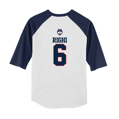 UConn - NCAA Baseball : Camden Righi - USA Raglan Youth Raglan T-Shirt-1