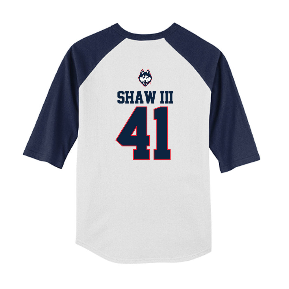 UConn - NCAA Baseball : Gregory Shaw III - USA Raglan Youth Raglan T-Shirt-1