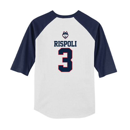 UConn - NCAA Baseball : Rob Rispoli - USA Raglan Youth Raglan T-Shirt-1
