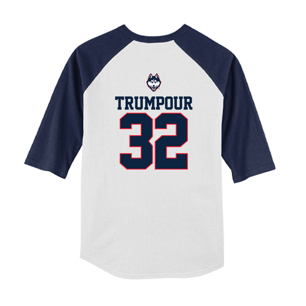 UConn - NCAA Baseball : Austin Trumpour - USA Raglan Youth Raglan T-Shirt-1