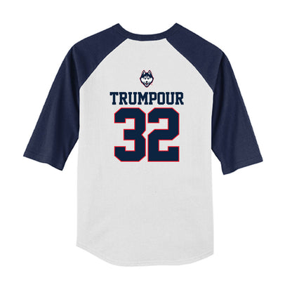 UConn - NCAA Baseball : Austin Trumpour - USA Raglan Youth Raglan T-Shirt-1