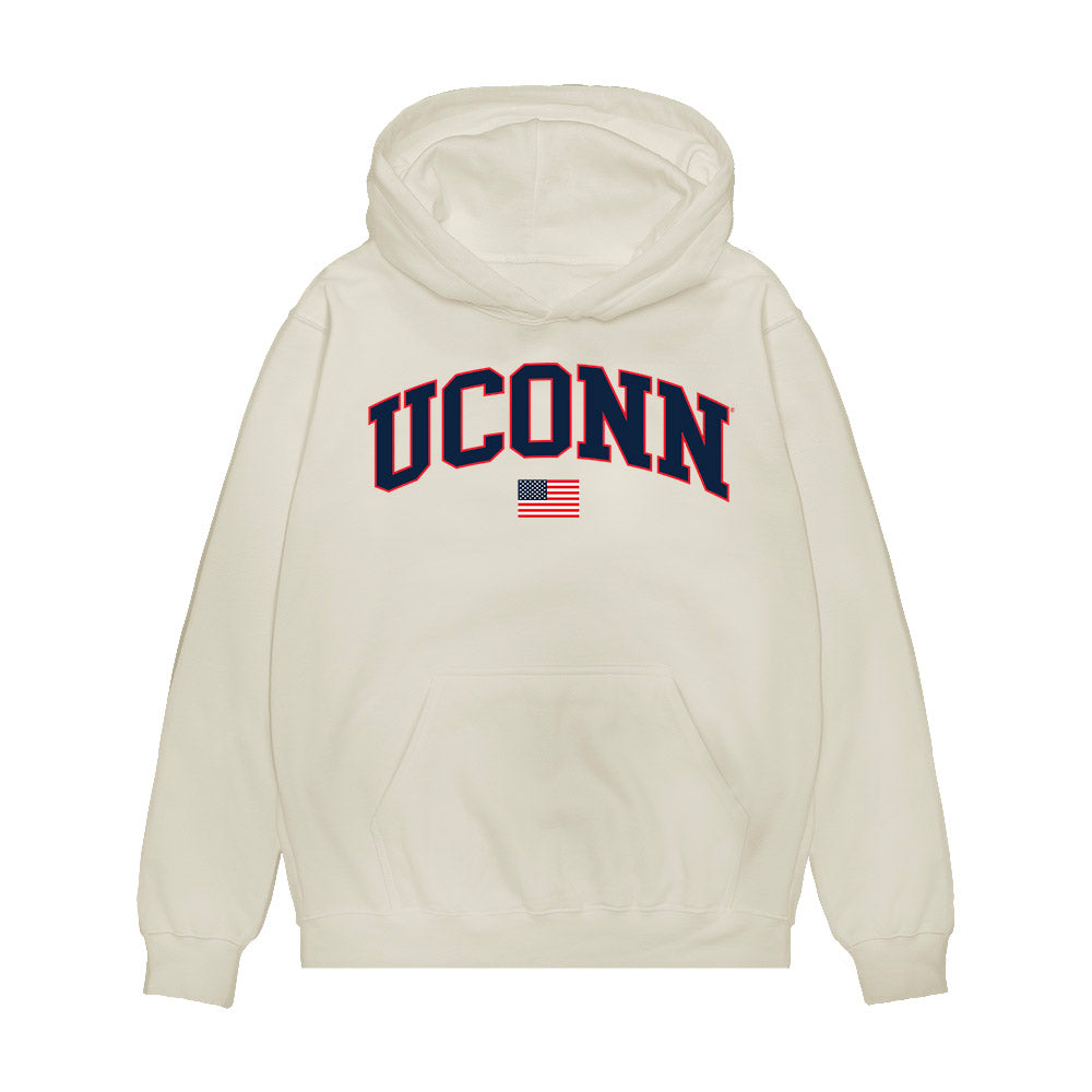 UConn - NCAA Baseball : Justin Lessing - USA Raglan Premium Hooded Sweatshirt-0