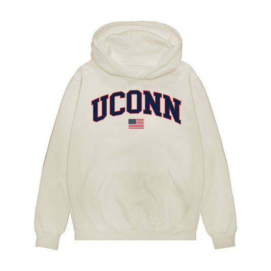 UConn - NCAA Baseball : Justin Lessing - USA Raglan Premium Hooded Sweatshirt-0