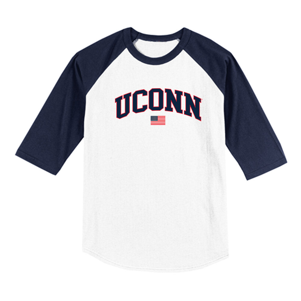 UConn - NCAA Baseball : Joe Pitts - USA Raglan Raglan Shirt-0
