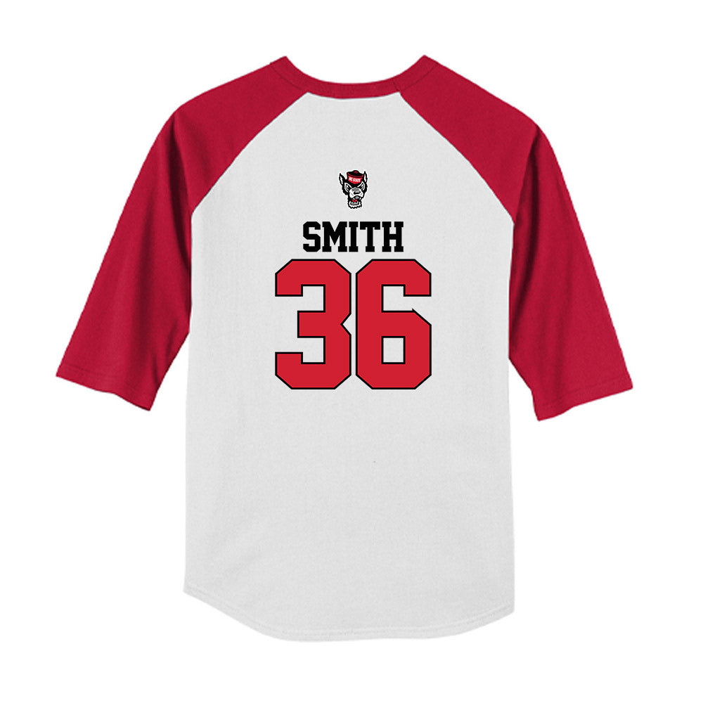 NC State - NCAA Baseball : Jacob Smith - USA Raglan Youth Raglan T-Shirt-1