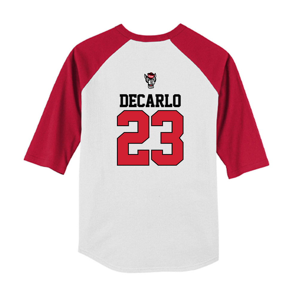 NC State - NCAA Baseball : Vincent DeCarlo - USA Raglan Youth Raglan T-Shirt-1
