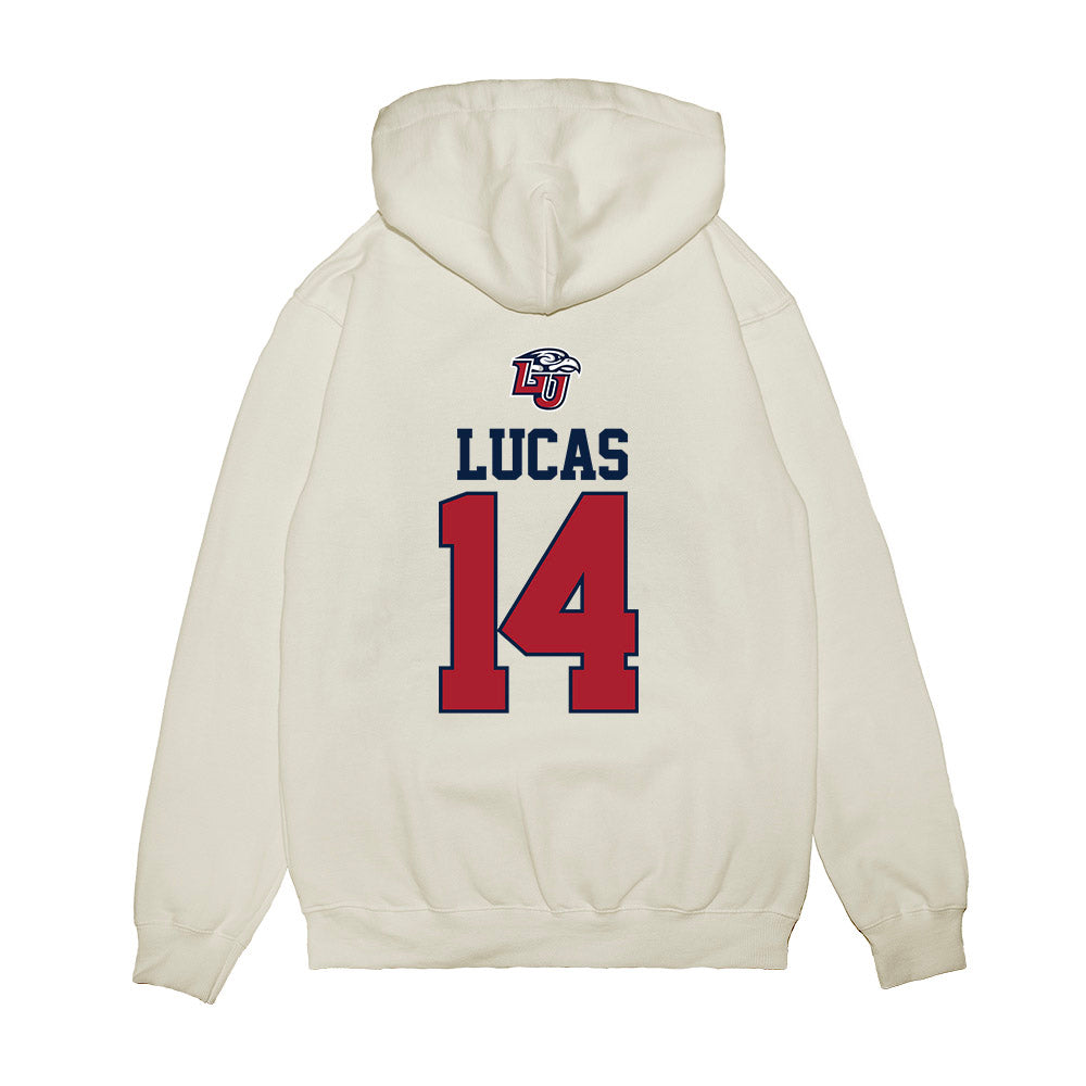 Liberty - NCAA Baseball : Jaxon Lucas - USA Raglan Premium Hooded Sweatshirt-1