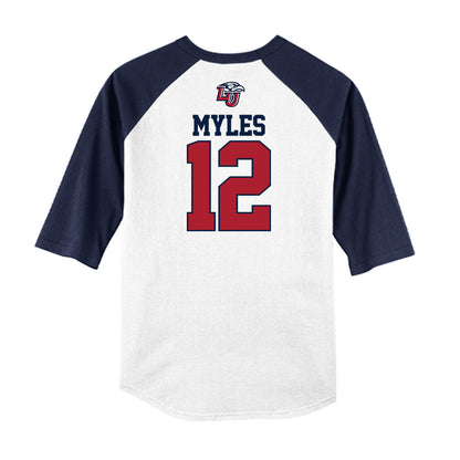 Liberty - NCAA Baseball : Xavier Myles - USA Raglan Raglan Shirt-1
