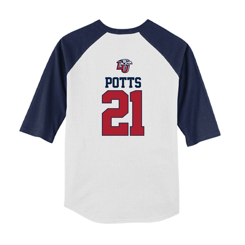 Liberty - NCAA Baseball : Jake Potts - USA Raglan Youth Raglan T-Shirt-1