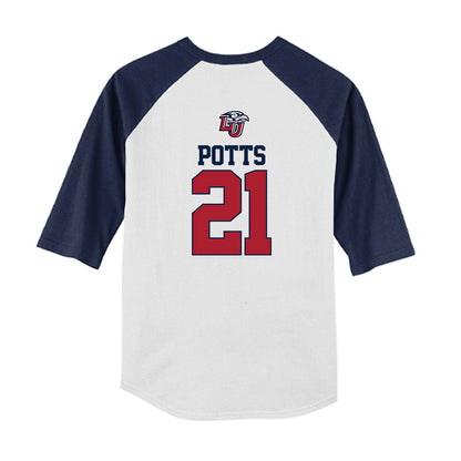 Liberty - NCAA Baseball : Jake Potts - USA Raglan Youth Raglan T-Shirt-1