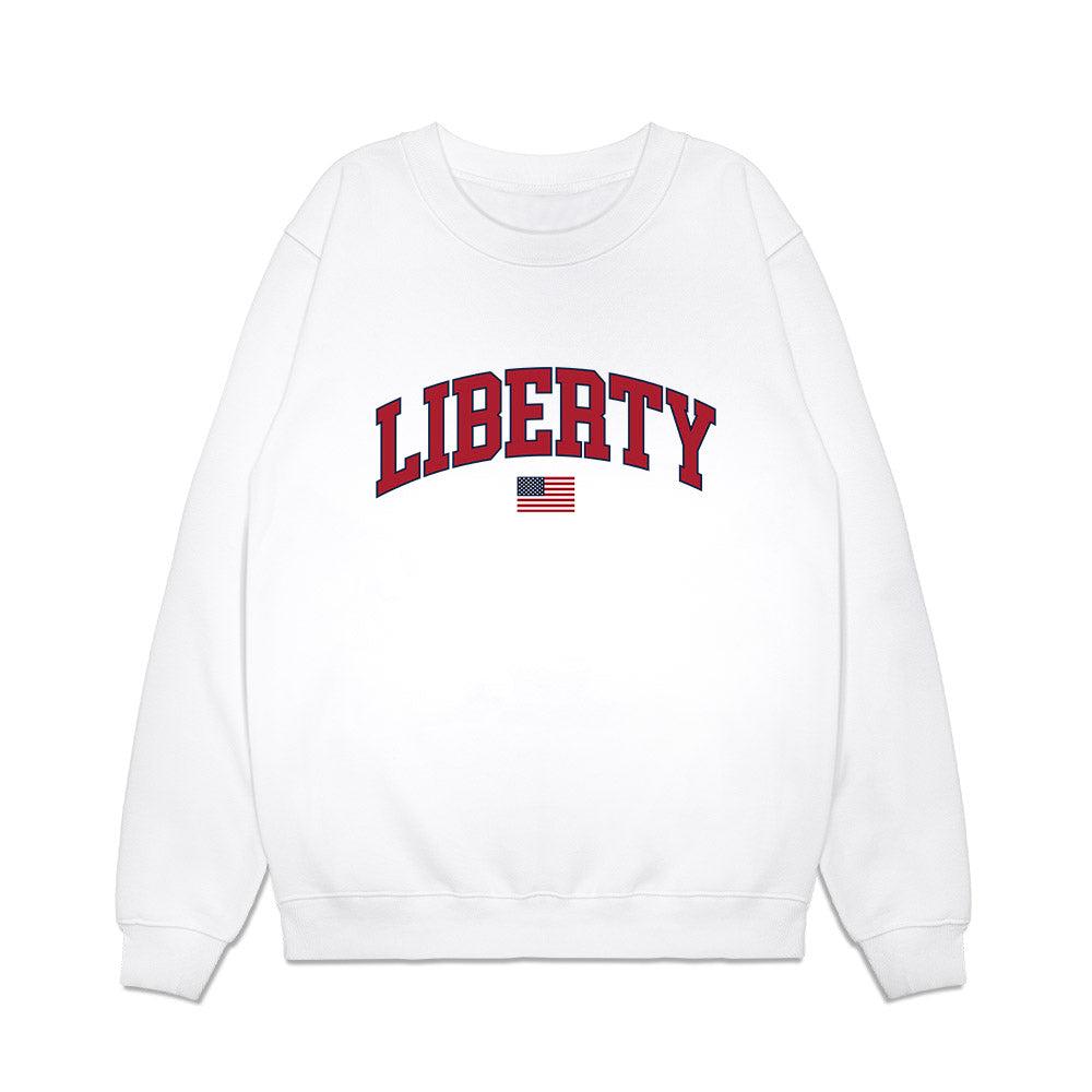 Liberty - NCAA Baseball : Jake Potts - USA Raglan Premium Crewneck Sweatshirt-0