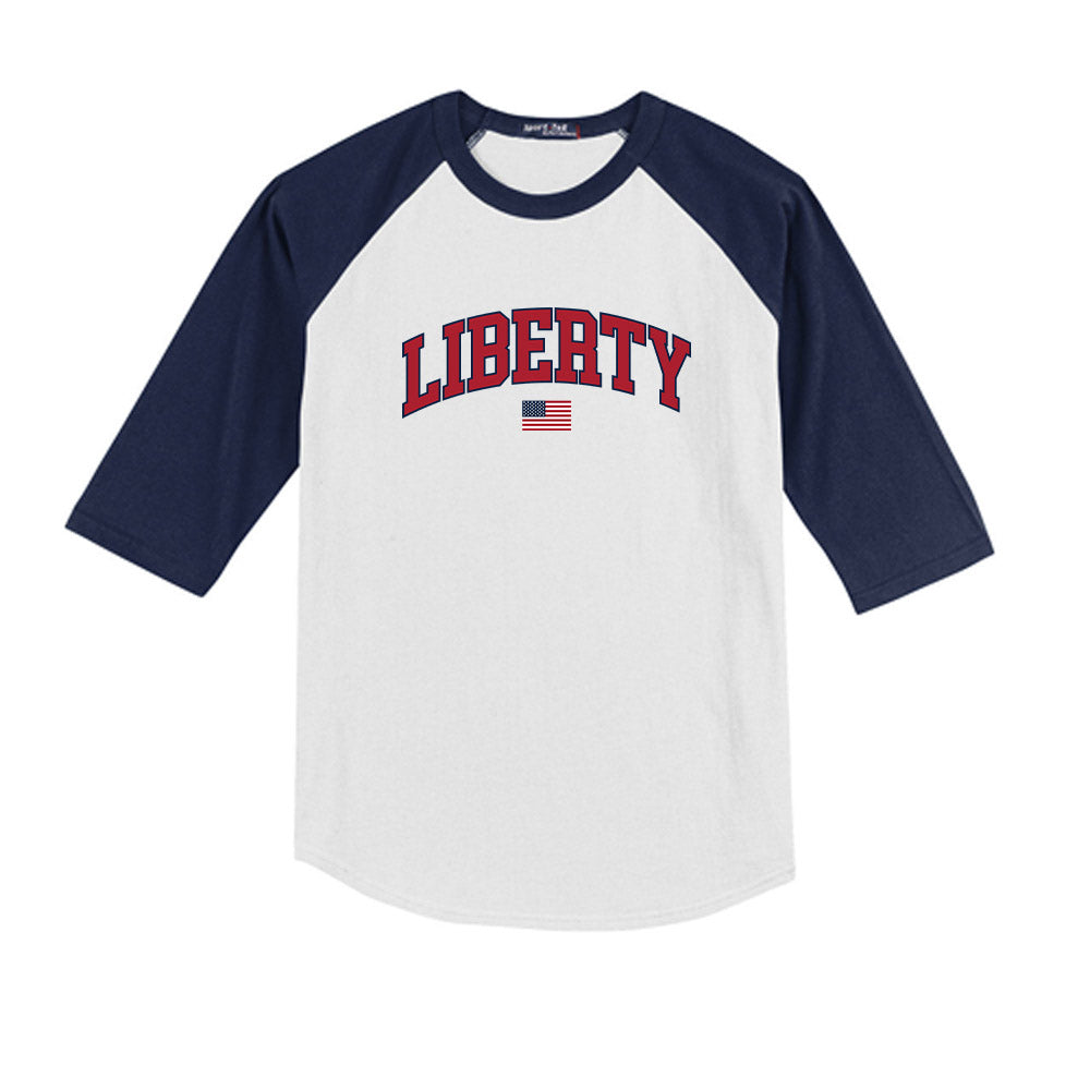 Liberty - NCAA Baseball : Nick Barone - USA Raglan Youth Raglan T-Shirt-0