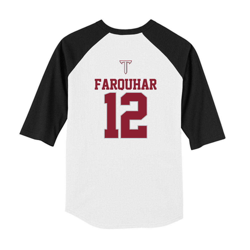 Troy - NCAA Baseball : Tate Farquhar - USA Raglan Youth Raglan T-Shirt-1