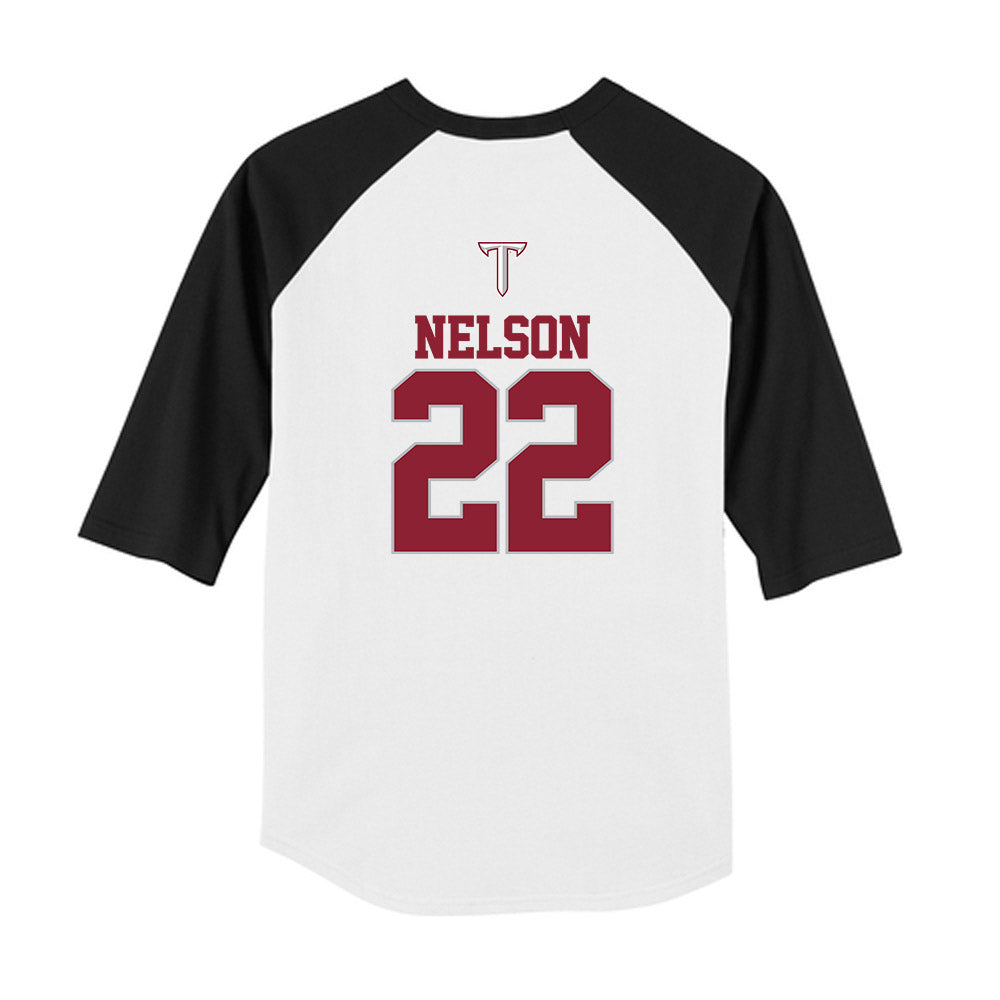 Troy - NCAA Baseball : Drew Nelson - USA Raglan Youth Raglan T-Shirt-1