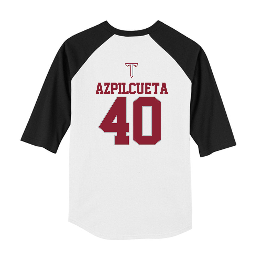 Troy - NCAA Baseball : Nico Azpilcueta - USA Raglan Youth Raglan T-Shirt-1