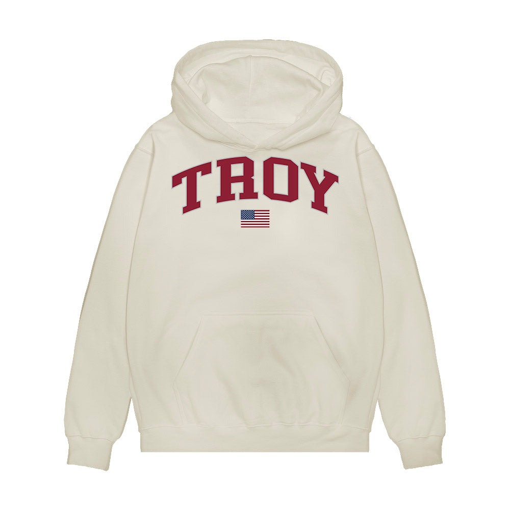 Troy - NCAA Baseball : Hayden Smith - USA Raglan Premium Hooded Sweatshirt-0