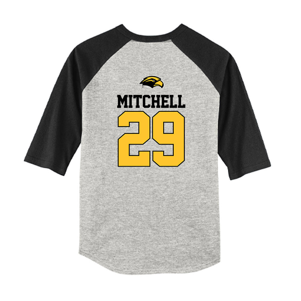 Southern Miss - NCAA Baseball : Samuel Mitchell - USA Youth Raglan T-Shirt-1