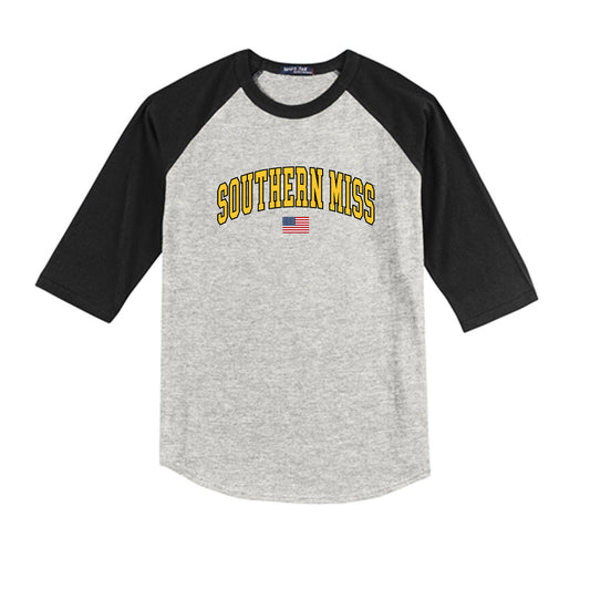 Southern Miss - NCAA Baseball : Ty Long - USA Youth Raglan T-Shirt-0