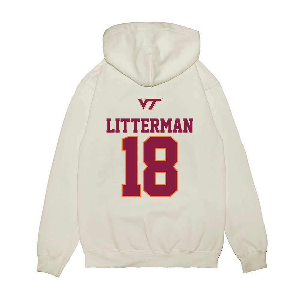 Virginia Tech - NCAA Baseball : Hudson Litterman - USA Premium Hooded Sweatshirt-1