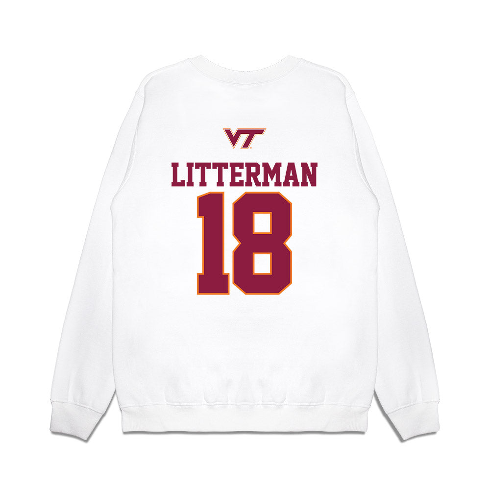 Virginia Tech - NCAA Baseball : Hudson Litterman - USA Premium Crewneck Sweatshirt-1