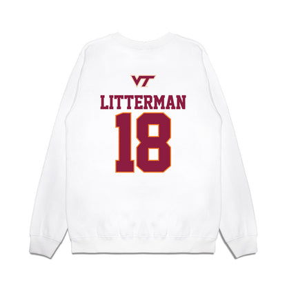Virginia Tech - NCAA Baseball : Hudson Litterman - USA Premium Crewneck Sweatshirt-1