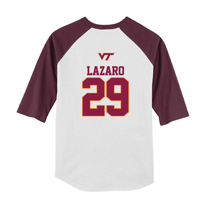 Virginia Tech - NCAA Baseball : Danny Lazaro - USA Youth Raglan T-Shirt-1