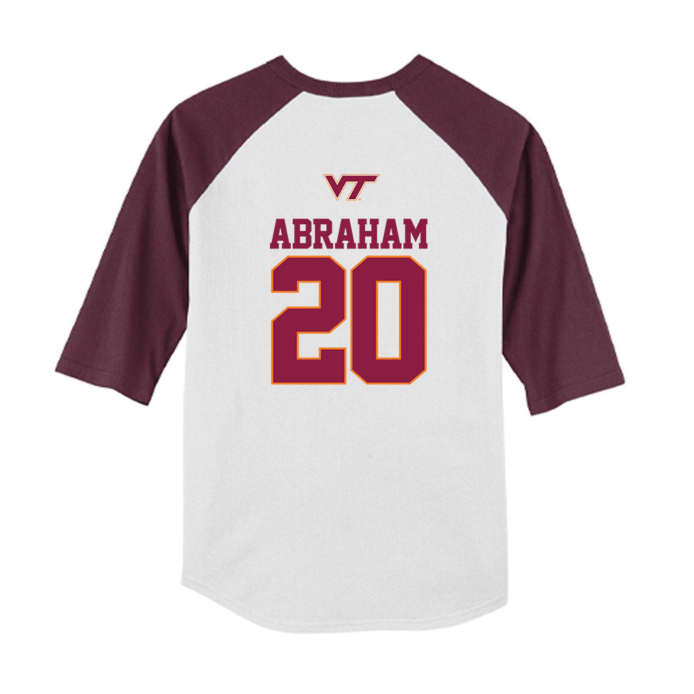 Virginia Tech - NCAA Baseball : Nic Abraham - USA Youth Raglan T-Shirt-1