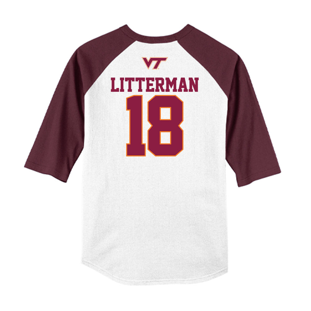 Virginia Tech - NCAA Baseball : Hudson Litterman - USA Raglan Shirt-1