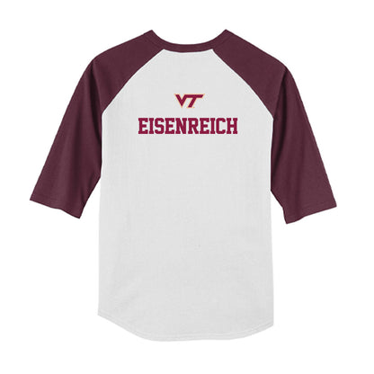 Virginia Tech - NCAA Baseball : Logan Eisenreich - USA Youth Raglan T-Shirt-1