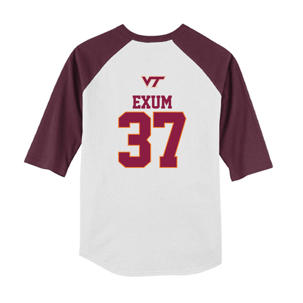 Virginia Tech - NCAA Baseball : Jacob Exum - USA Youth Raglan T-Shirt-1