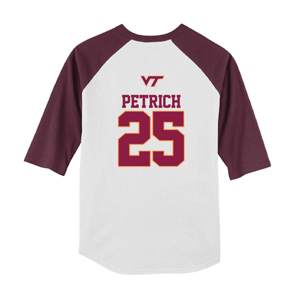 Virginia Tech - NCAA Baseball : Owen Petrich - USA Youth Raglan T-Shirt-1