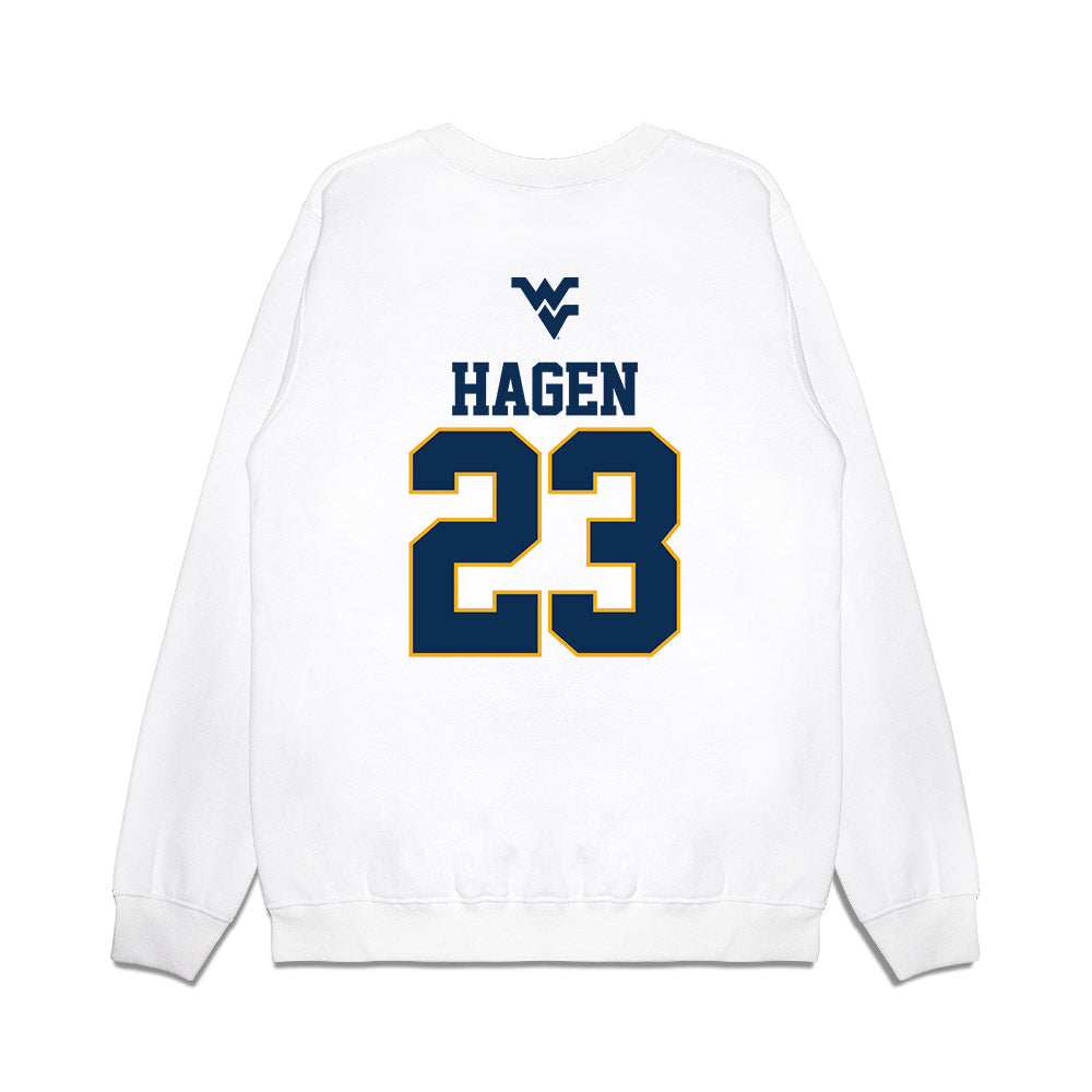 West Virginia - NCAA Baseball : David Hagen - USA Raglan Premium Crewneck Sweatshirt-1