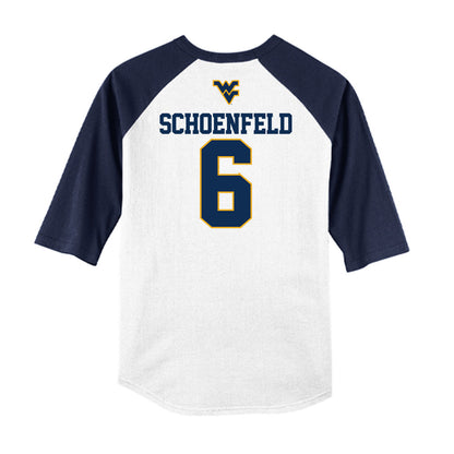 West Virginia - NCAA Baseball : Paul Schoenfeld - USA Raglan Raglan Shirt-1