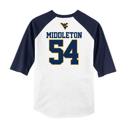 West Virginia - NCAA Baseball : Andrew Middleton - USA Raglan Raglan Shirt-1