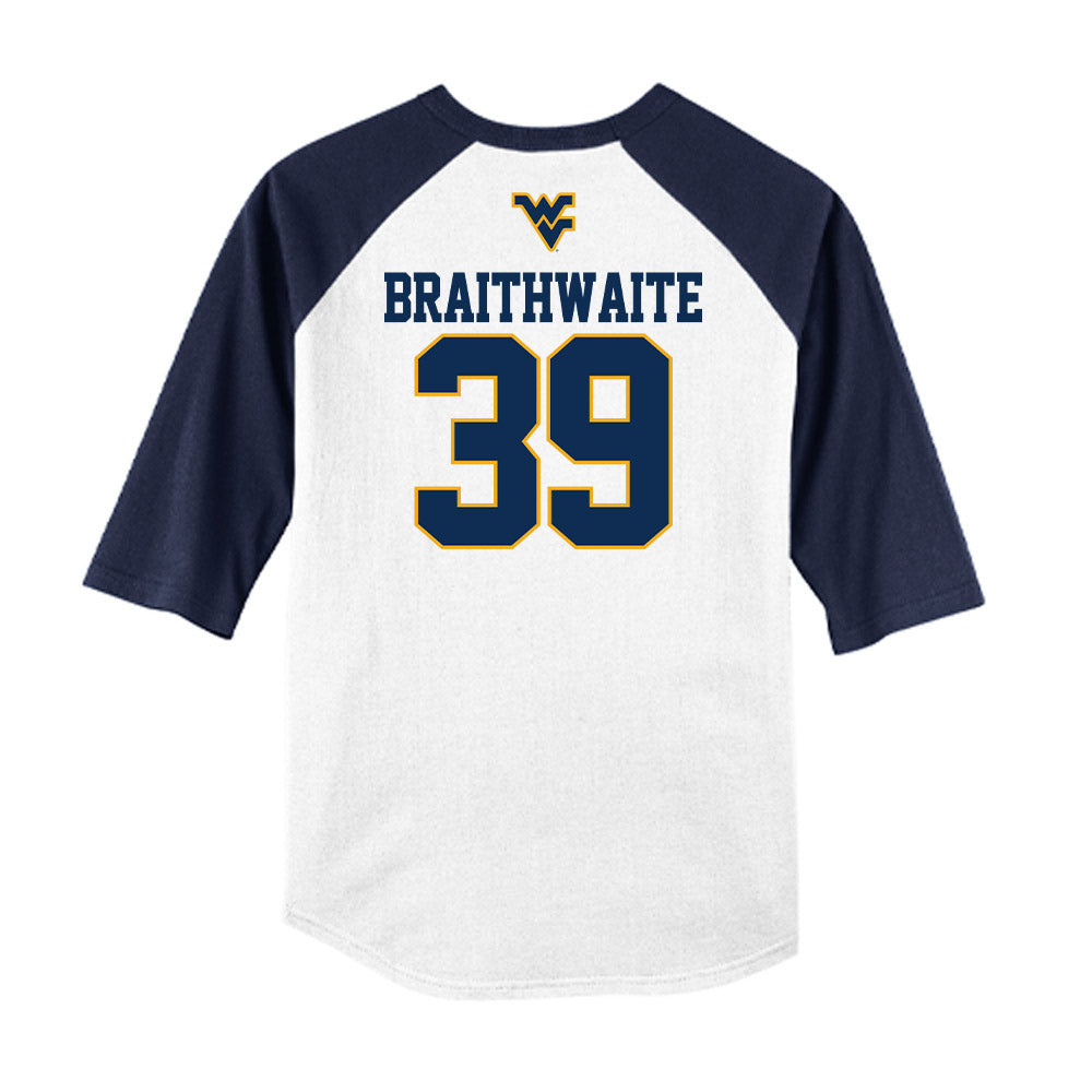 West Virginia - NCAA Baseball : Trey Braithwaite - USA Raglan Raglan Shirt-1