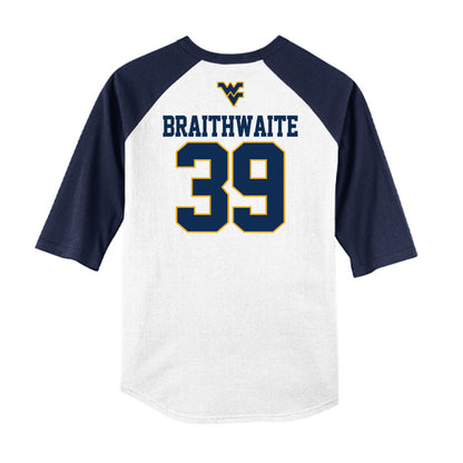 West Virginia - NCAA Baseball : Trey Braithwaite - USA Raglan Raglan Shirt-1