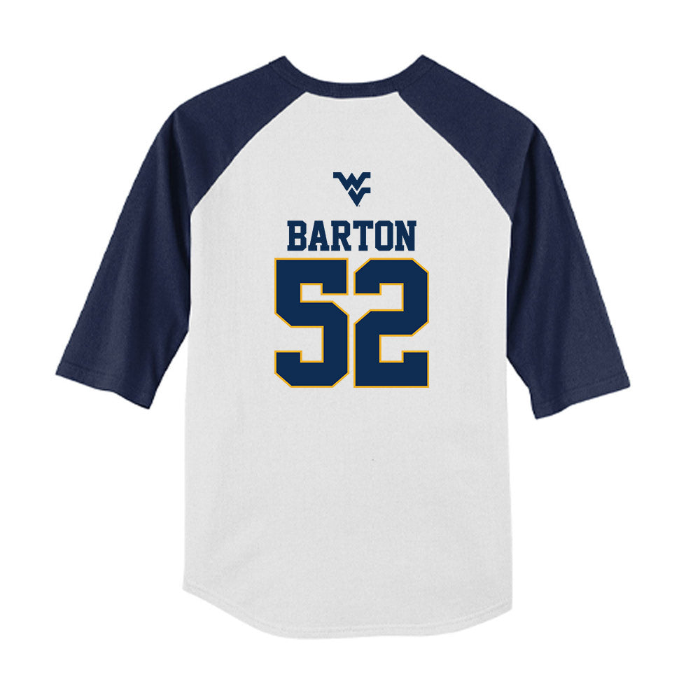 West Virginia - NCAA Baseball : Slade Barton - USA Raglan Youth Raglan T-Shirt-1