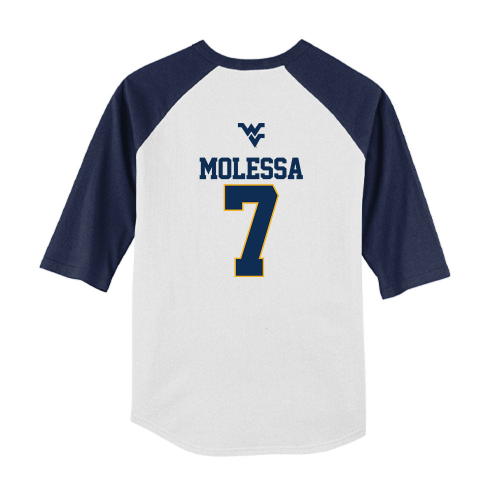 West Virginia - NCAA Baseball : Maxwell Molessa - USA Raglan Youth Raglan T-Shirt-1