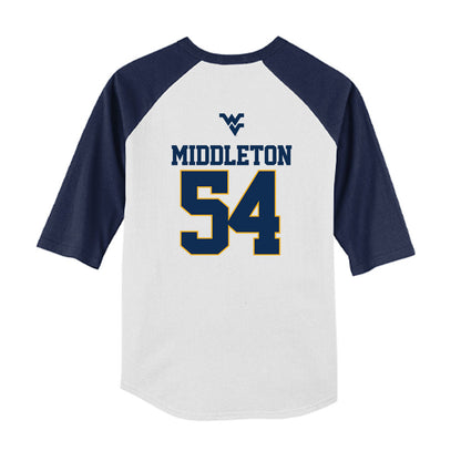West Virginia - NCAA Baseball : Andrew Middleton - USA Raglan Youth Raglan T-Shirt-1