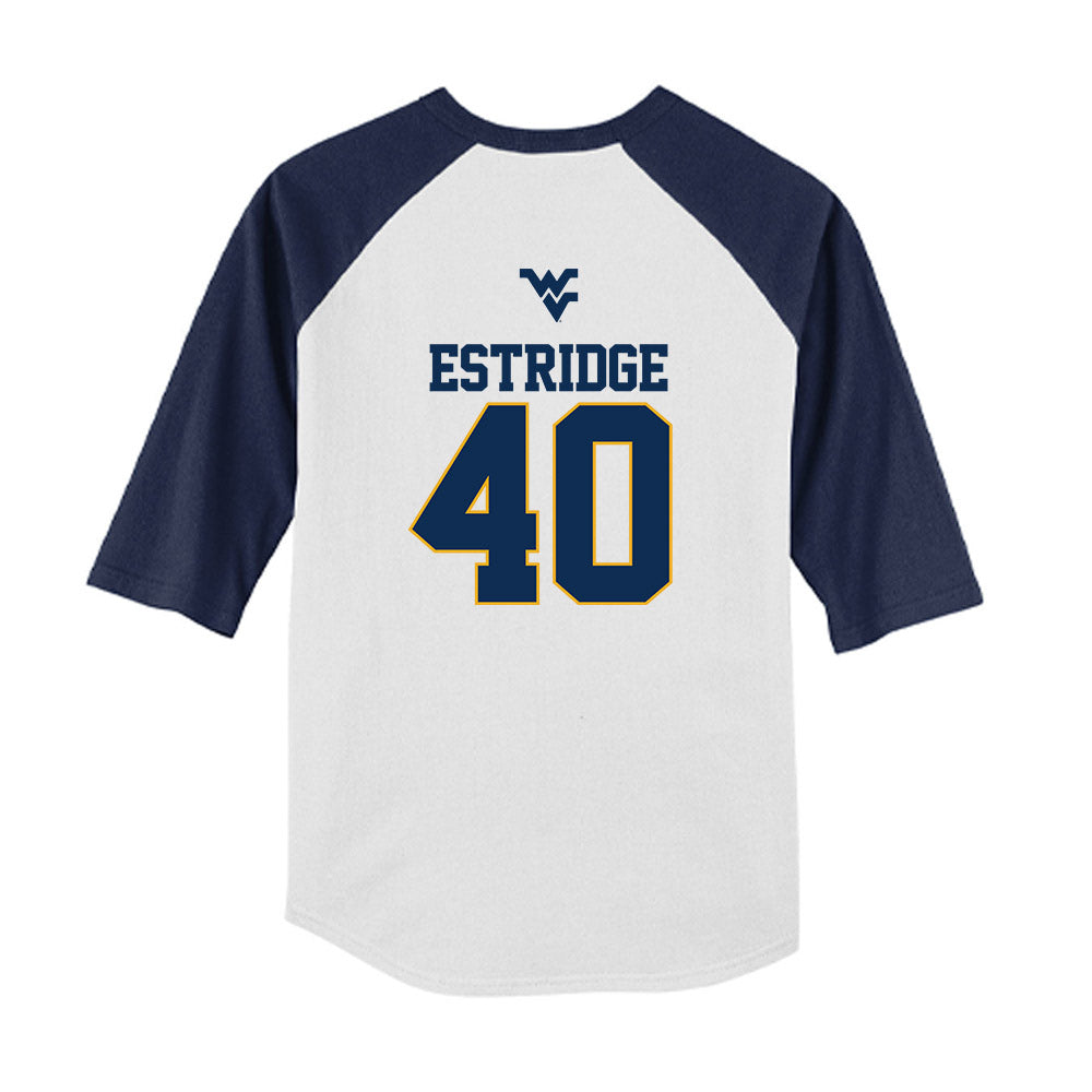 West Virginia - NCAA Baseball : Carson Estridge - USA Raglan Youth Raglan T-Shirt-1