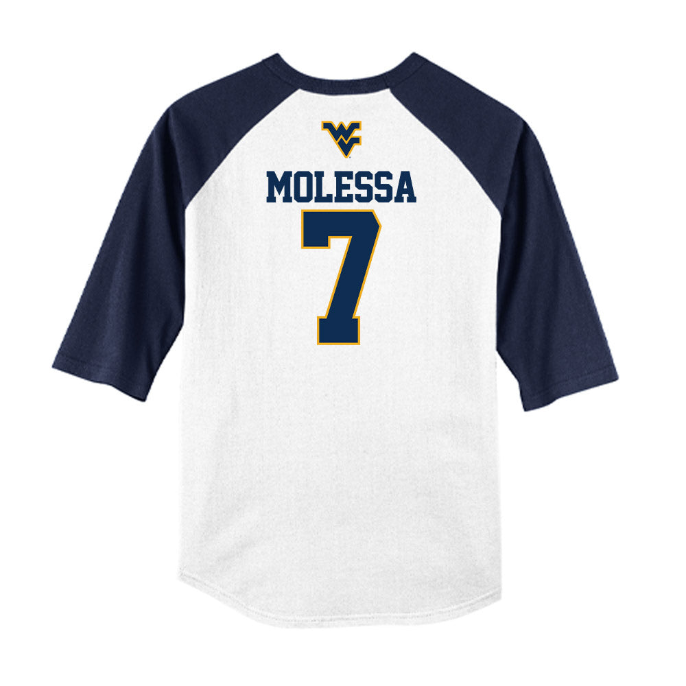 West Virginia - NCAA Baseball : Maxwell Molessa - USA Raglan Raglan Shirt-1