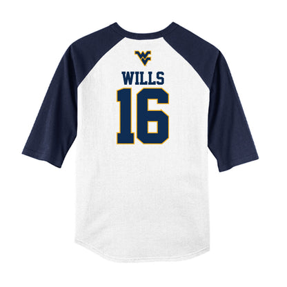 West Virginia - NCAA Baseball : Brock Wills - USA Raglan Raglan Shirt-1