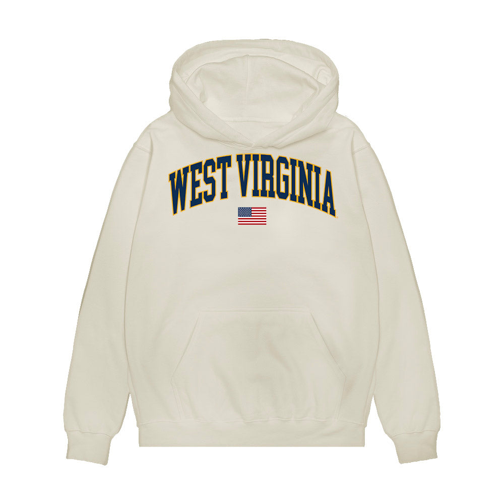 West Virginia - NCAA Baseball : Noah Short - USA Raglan Premium Hooded Sweatshirt-0