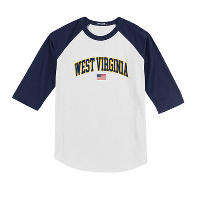 West Virginia - NCAA Baseball : Weston Smith - USA Raglan Youth Raglan T-Shirt-0