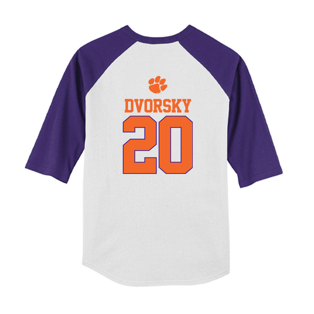Clemson - NCAA Baseball : Nathan Dvorsky - USA Raglan Youth Raglan T-Shirt-1