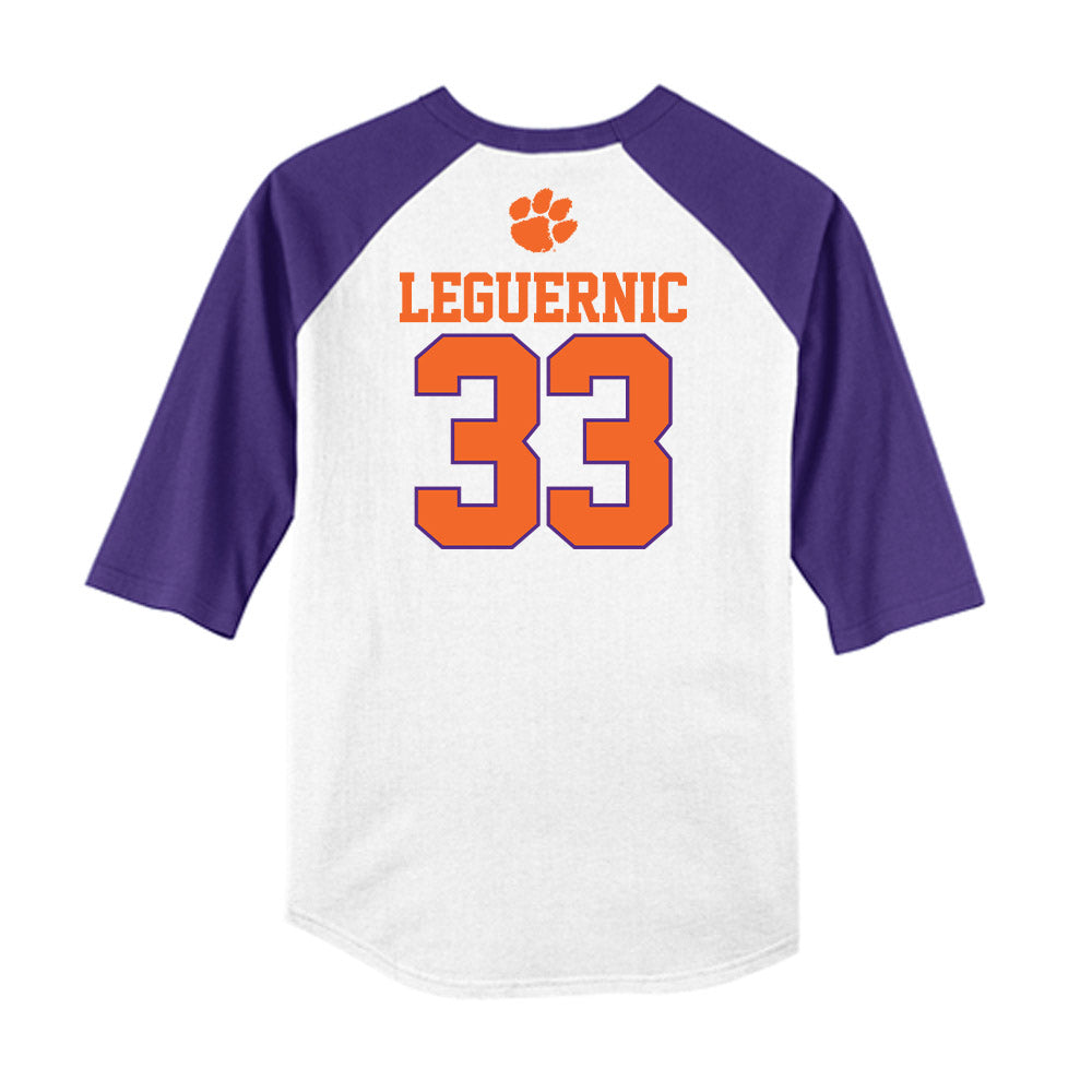 Clemson - NCAA Baseball : Justin LeGuernic - USA Raglan Raglan Shirt-1